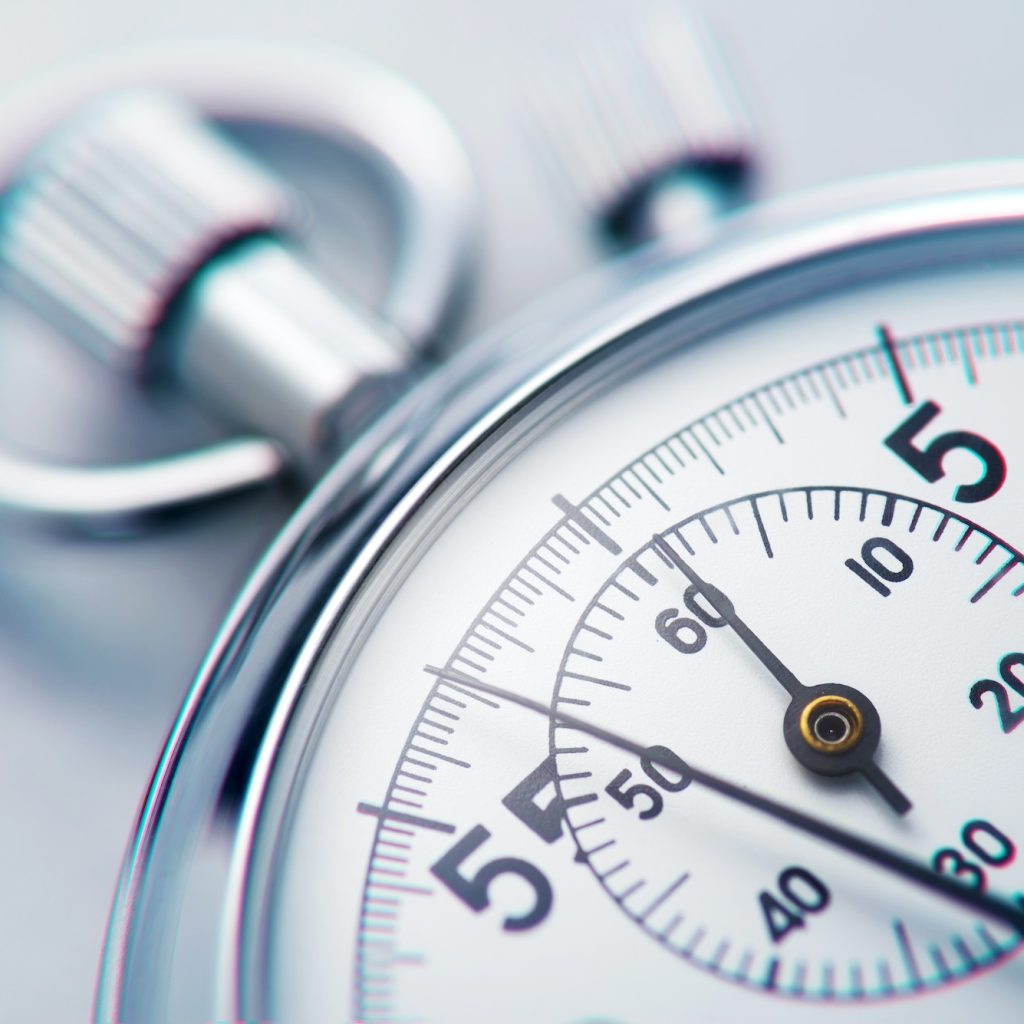 Classic metallic chrome mechanical analog stopwatch
